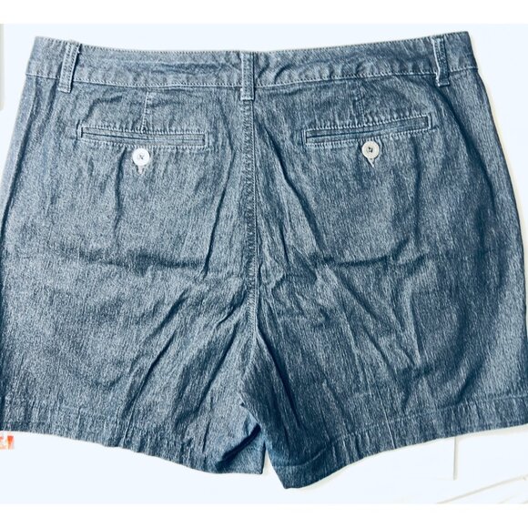 Style & Co Womens Denim Dark Blue Shorts Finished Hem Button Back Pockets 16 - Picture 2 of 4